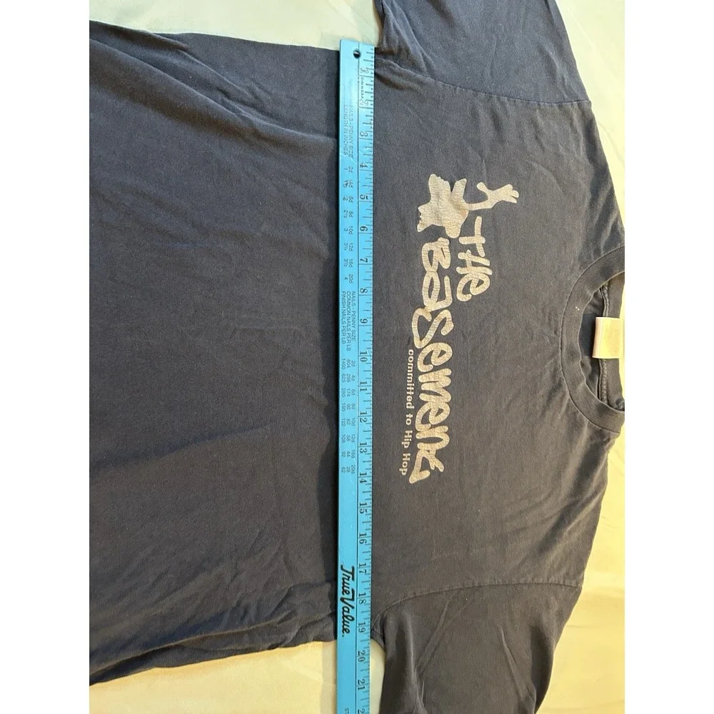 BasementHipHop.com Vintage T-Shirt Men's Large Black Hip Hop Website Graphic Tee